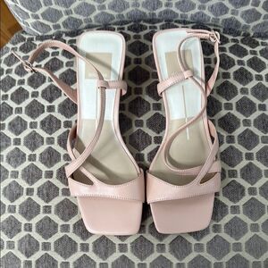 Dolce Vita Blush Pink Strappy Square-Toe Heels